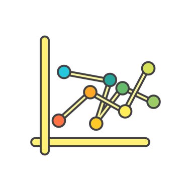 Çizgi grafik simge vektör web ve mobil uygulaması tasarımı, çizgi grafik logo kavramı için izole üzerinde beyaz arka plan