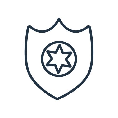 Beyaz arka plan üzerinde kalkan şeffaf işareti izole kalkan simge vektör