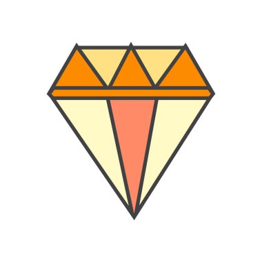 Değerli taş simge vektör web ve mobil uygulaması tasarımı, kıymetli taş logo kavramı üzerinde izole beyaz arka plan