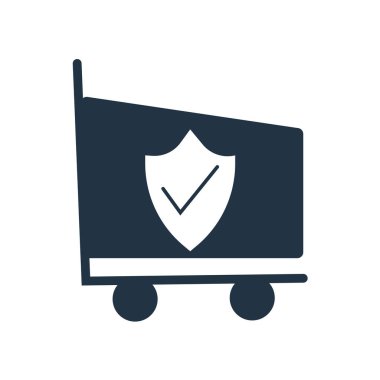 Beyaz arka plan üzerinde güvenli alışveriş şeffaf işareti izole güvenli alışveriş simge vektör