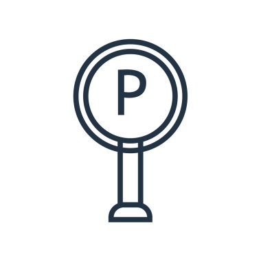 Park alanı simge vektör beyaz arka plan üzerinde park alanı saydam işareti izole