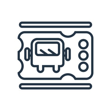 Beyaz arka plan üzerinde tren bilet şeffaf işareti izole tren bilet simge vektör