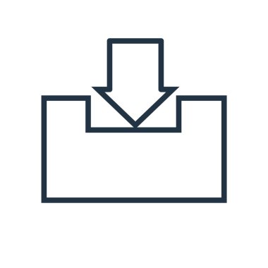 Beyaz arka plan üzerinde Download şeffaf işareti izole simge vektör indir