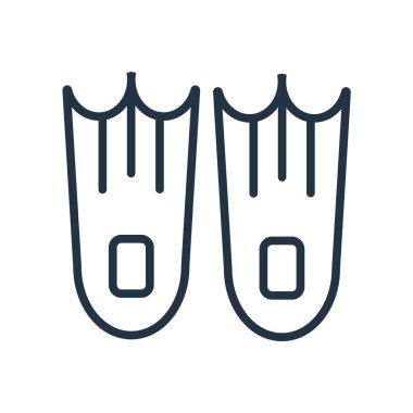 Beyaz arka plan üzerinde izole simge vektör yüzgeçleri, şeffaf işareti yüzgeçleri