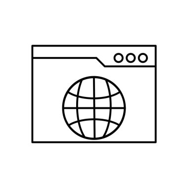 Web ve mobil uygulaması tasarımı, tarayıcı logo kavramı için beyaz arka plan üzerinde izole tarayıcı simge vektör