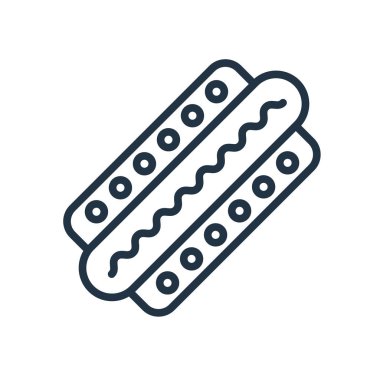 Beyaz arka plan üzerinde Hotdog şeffaf işareti izole hotdog simge vektör