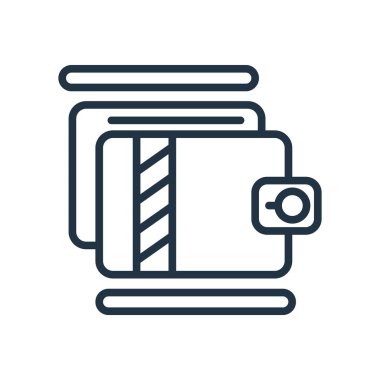 Beyaz arka plan üzerinde m-cüzdan şeffaf işareti izole cüzdan simge vektör