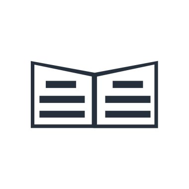 Okuma kitabı simge vektör izole üzerinde beyaz arka plan web ve mobil uygulaması tasarımı, logo kavramı kitap okuma