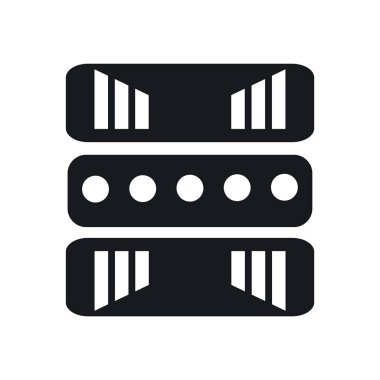 Web ve mobil uygulaması tasarımı, sunucu logo kavramı için beyaz arka plan üzerinde izole server simge vektör