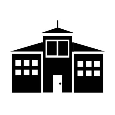 Web ve mobil uygulaması tasarımı, okul logo kavramı için beyaz arka plan üzerinde izole okul simge vektör