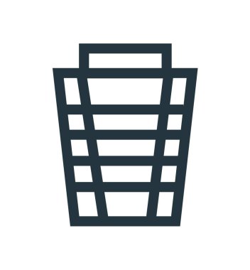 Web ve mobil uygulaması tasarımı, çöp logo kavramı için beyaz arka plan üzerinde izole çöp simge vektör