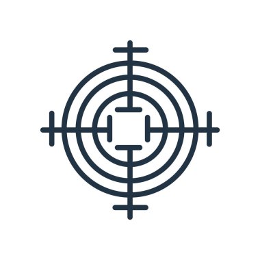 Beyaz arka plan üzerinde hedef şeffaf işareti izole hedef simge vektör