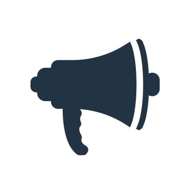 Beyaz arka plan üzerinde megafon şeffaf işareti izole megafon simge vektör