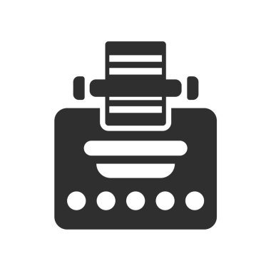 Web ve mobil uygulaması tasarımı, daktilo logo kavramı için beyaz arka plan üzerinde izole daktilo simge vektör