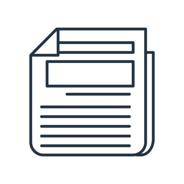 Beyaz arka plan üzerinde gazete sayfası şeffaf işareti izole gazete sayfası simge vektör