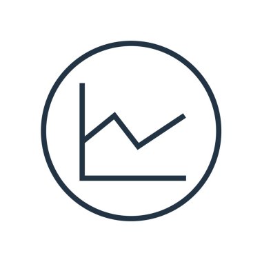 Beyaz arka plan üzerinde çizgi grafiği şeffaf işareti izole çizgi grafik simge vektör