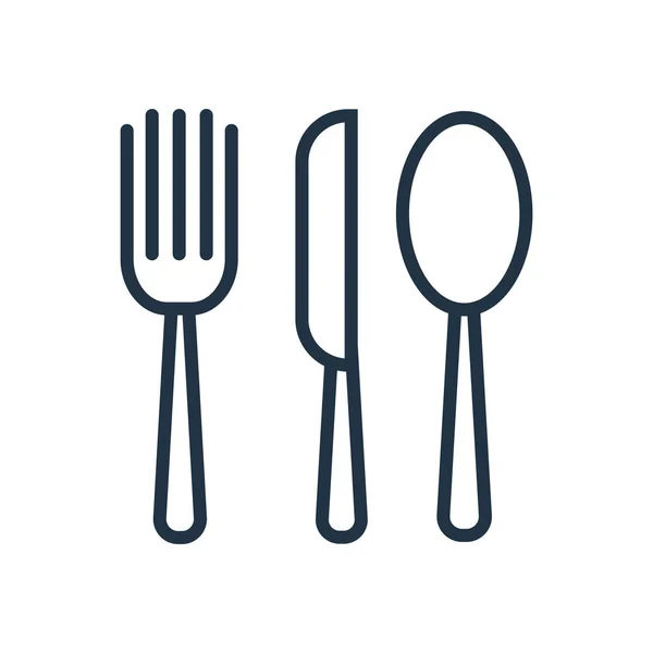 Cutlery Icon Vector Izolat Fundal Alb Cutlery Semn Transparent — Vector de stoc