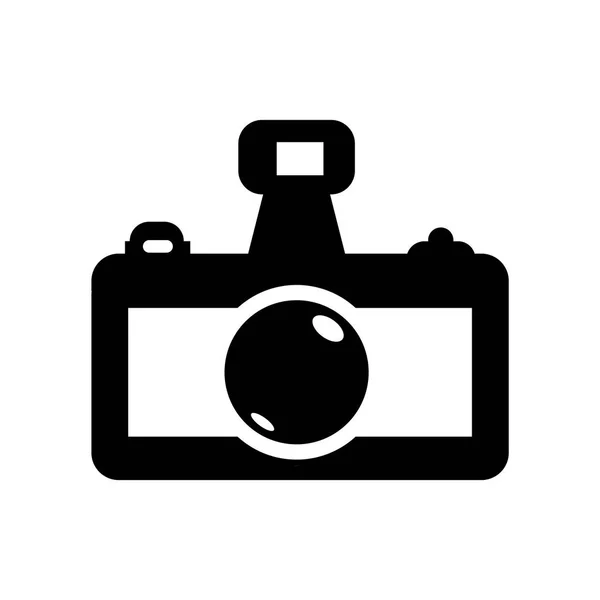 Fotoğraf Makinesi Yuvarlatılmış Kare Şekli Simgesinin Üzerinde Izole Beyaz Arka — Stok Vektör