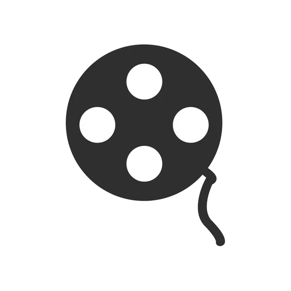Ikona Szpuli Filmu Białym Tle Białym Tle Dla Sieci Web — Wektor stockowy
