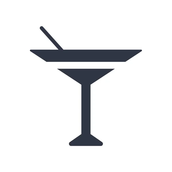 Cocktail Vetor Ícone Vidro Isolado Fundo Branco Para Seu Design — Vetor de Stock