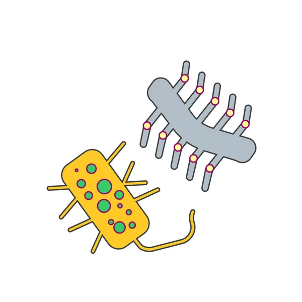 Bactérias Vetor Ícone Isolado Fundo Branco Para Seu Web Design —  Vetores de Stock