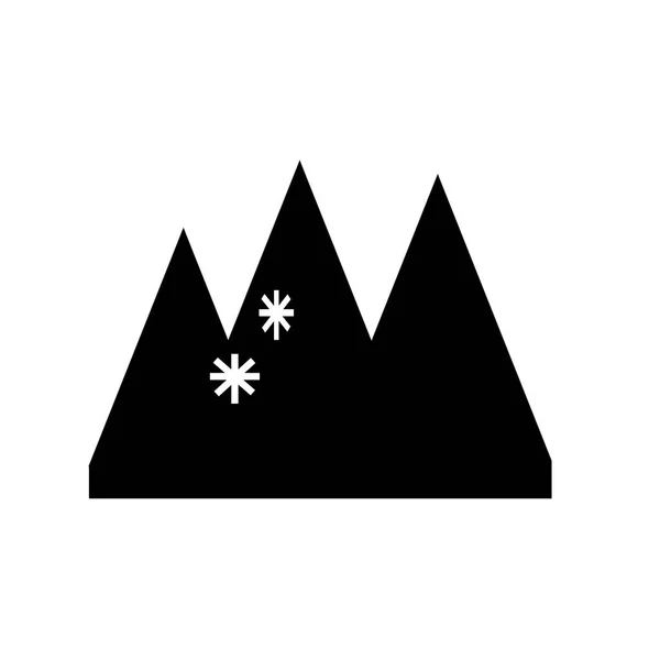 Vector Iconos Montañas Nevadas Aislado Fondo Blanco Para Diseño Aplicaciones — Archivo Imágenes Vectoriales