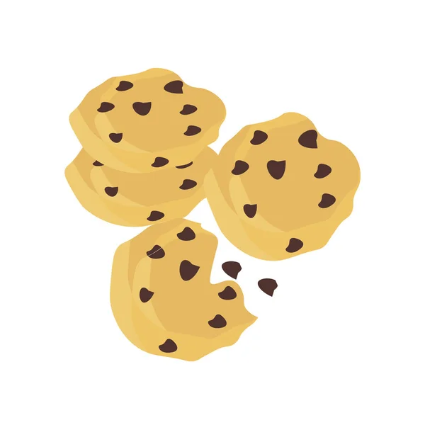 Web およびモバイル アプリのデザイン クッキー ロゴのコンセプト 白い背景で隔離のクッキーのアイコン ベクトル — ストックベクタ