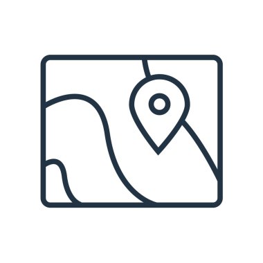 Beyaz arka plan üzerinde harita şeffaf işareti izole harita simge vektör