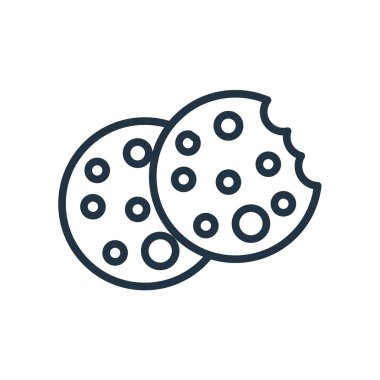 Beyaz arka plan üzerinde çerez şeffaf işareti izole çerez simge vektör