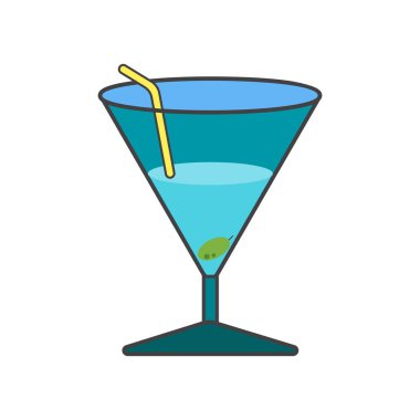 Web ve mobil uygulaması tasarımı, Martini logo kavramı için beyaz arka plan üzerinde izole Martini simge vektör