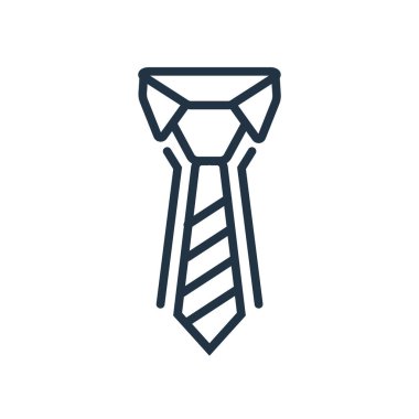 Beyaz arka plan üzerinde kravat şeffaf işareti izole kravat simge vektör