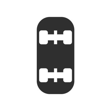 Web ve mobil uygulaması tasarım, kaykay logo kavramı için beyaz arka plan üzerinde izole kaykay simge vektör