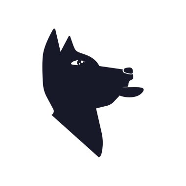 Web ve mobil uygulaması tasarımı, köpek logo kavramı için beyaz arka plan üzerinde izole köpek simge vektör