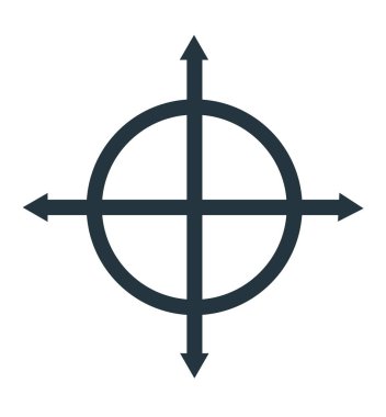 Hedef simgesini vektör web ve mobil uygulaması tasarımı, hedef logo kavramı için izole üzerinde beyaz arka plan