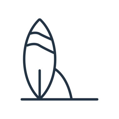 Beyaz arka plan üzerinde Surf şeffaf işareti izole surf simge vektör