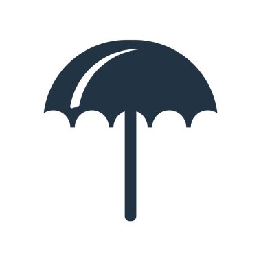 Beyaz arka plan üzerinde şemsiye şeffaf işareti izole şemsiye simge vektör