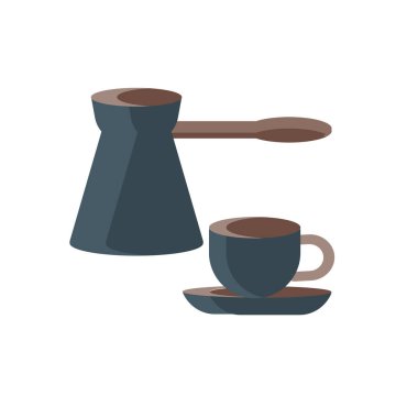 Web ve mobil uygulaması tasarım, kahve logo kavramı için beyaz arka plan üzerinde izole kahve simge vektör