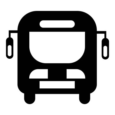 Web ve mobil uygulaması tasarımı, otobüs logo kavramı için beyaz arka plan üzerinde izole otobüs simge vektör