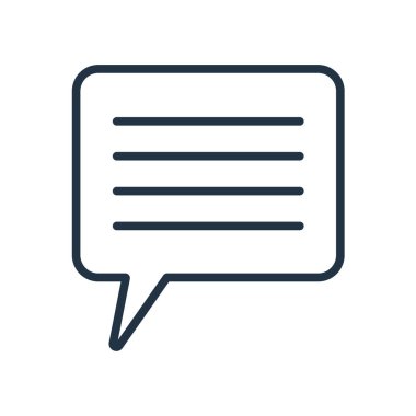 Beyaz arka plan üzerinde sohbet şeffaf işareti izole sohbet simge vektör