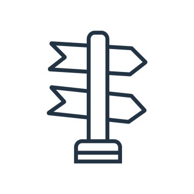 Beyaz arka plan üzerinde karar verme şeffaf işareti izole simge vektör karar