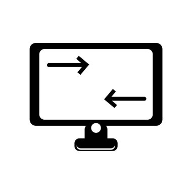 Monitör ekran simge vektör izole üzerinde beyaz arka plan web ve mobil uygulaması tasarımı, monitör ekran logosu konsepti için