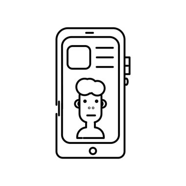 Web ve mobil uygulaması tasarımı, Smartphone logo kavramı için beyaz arka plan üzerinde izole Smartphone simge vektör