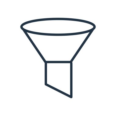 Beyaz arka plan üzerinde filtre şeffaf işareti izole filtre simge vektör