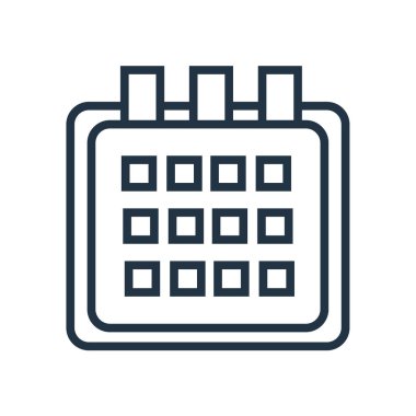 Beyaz arka plan üzerinde takvim şeffaf işareti izole takvim simge vektör