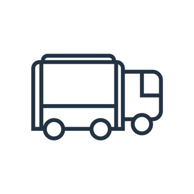 Beyaz arka plan üzerinde kamyon şeffaf işareti izole kamyon simge vektör