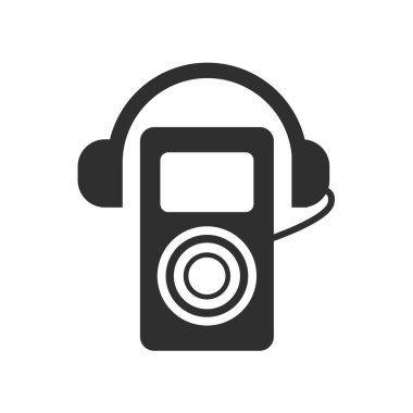 Web ve mobil uygulaması tasarımı, Walkman logo kavramı için beyaz arka plan üzerinde izole Walkman simge vektör