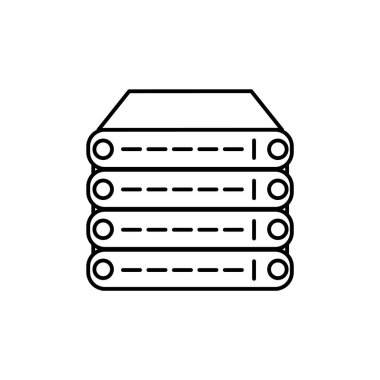 Web ve mobil uygulaması tasarımı, sunucu logo kavramı için beyaz arka plan üzerinde izole server simge vektör