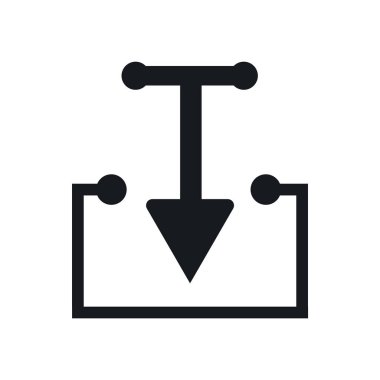 Web ve mobil uygulaması tasarımı, Download logo kavramı için beyaz arka plan üzerinde izole simge vektör indir