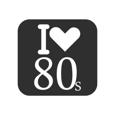 80'ler, web ve mobil uygulaması tasarım, 80'ler için beyaz arka plan üzerinde izole simge vektör logo kavramı