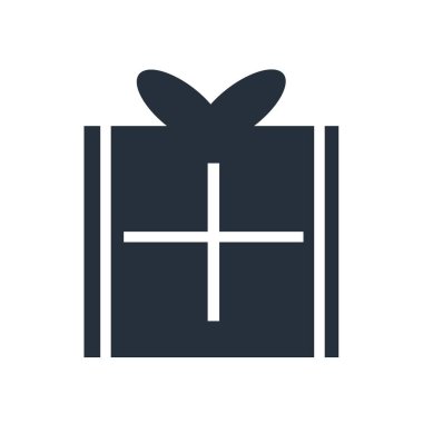 Wrapped hediye simge vektör web ve mobil uygulaması tasarımı, Wrapped hediye logo kavramı için izole üzerinde beyaz arka plan